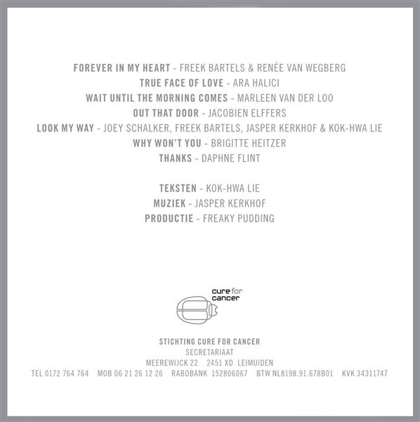Musicalsterren steunen Cure For Cancer CD Back
