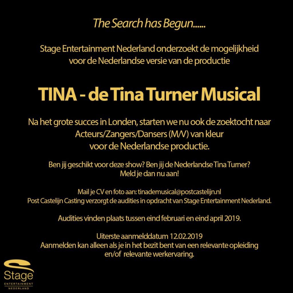 Stage Entertainment plaatst casting-oproep voor Tina Turner - de Musical