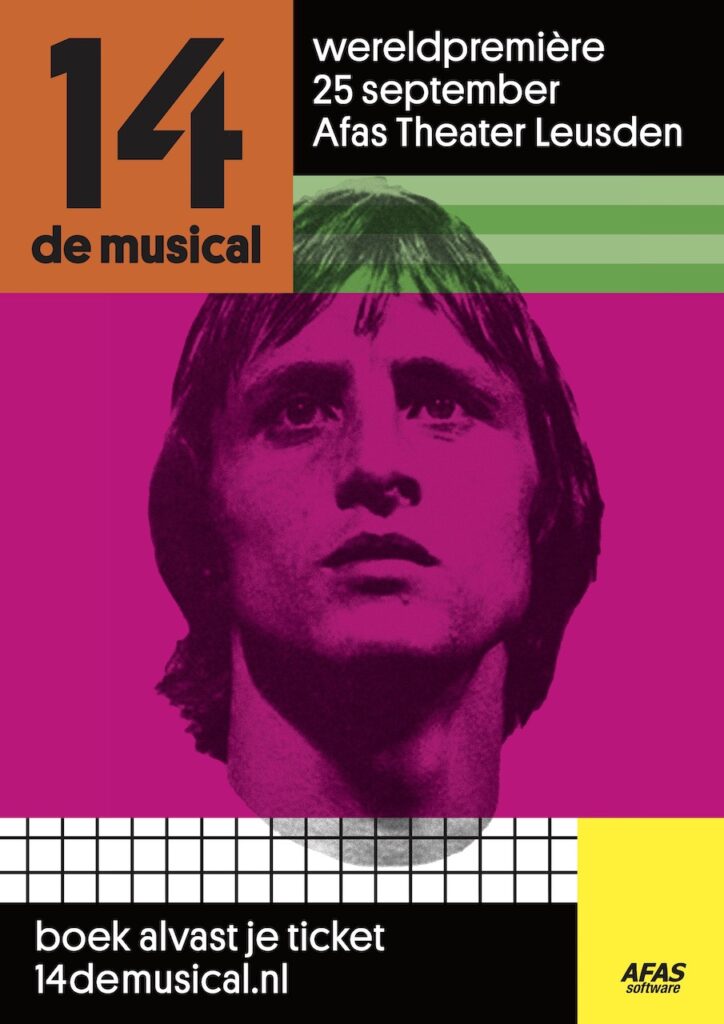 Tobias Nierop is Johan Cruijff in '14 de musical'